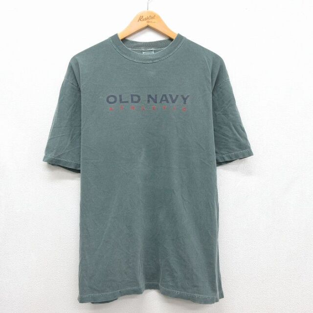 オールドネイビー 90s 半袖Tシャツ ビッグロゴ グリーン メンズL相当 | 古着
