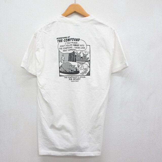 00s 半袖Tシャツ ブタ ホワイト メンズL相当 | 古着
