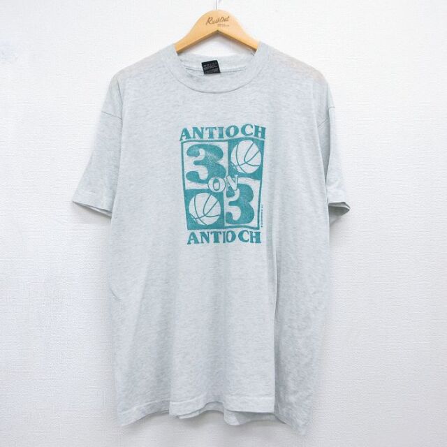 フルーツオブザルーム 90s 半袖Tシャツ バスケットボール グレー メンズXL相当 | 古着
