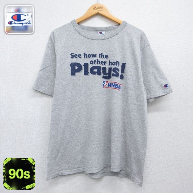 チャンピオン 90s 半袖Tシャツ WNBA グレー メンズXL相当 | 古着