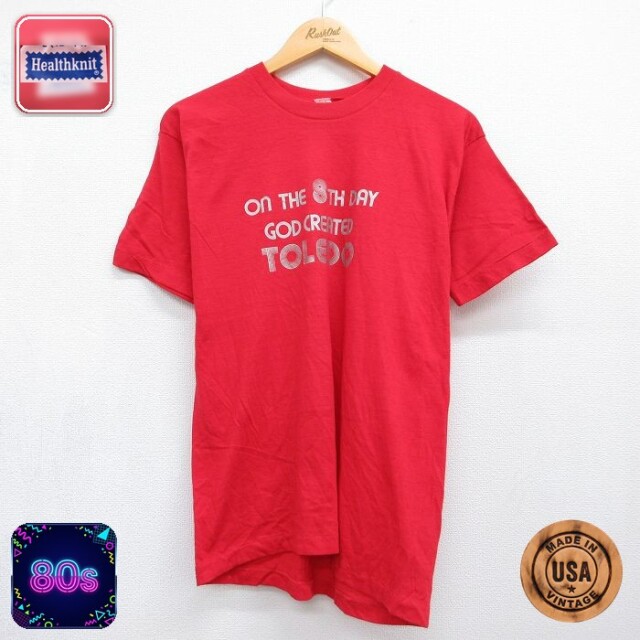 ヘルスニット 80s 半袖Tシャツ TOLEDO レッド メンズM相当 | 古着