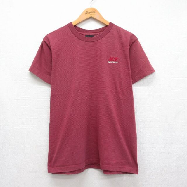 L★古着 半袖 ビンテージ Tシャツ メンズ 90年代 90s ACEハードウェア クルーネック USA製 レッド【spe】 26aug04