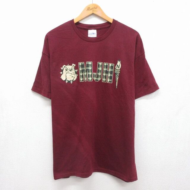 ヘインズ 00s 半袖Tシャツ MJH バーガンディ メンズXL相当 | 古着