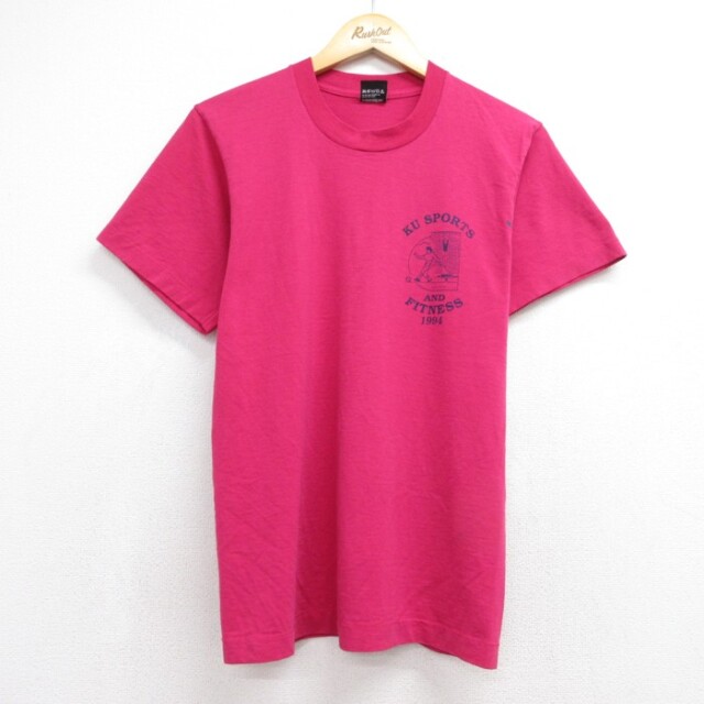 スクリーンスターズ 90s 半袖Tシャツ KU SPORTS ピンク メンズM相当 | 古着