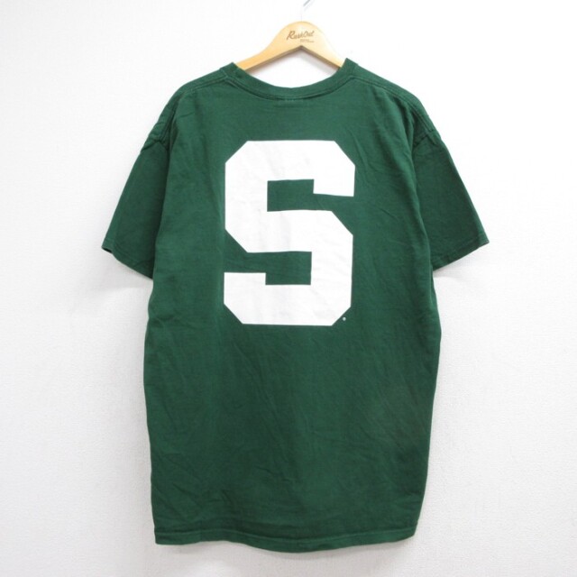 ナイキ 00s 半袖Tシャツ MSUスパルタンズ グリーン メンズXL相当 | 古着