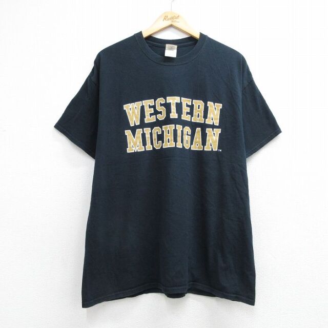 00s 半袖Tシャツ WESTERN MICHIGAN ブラック メンズXL相当 | 古着