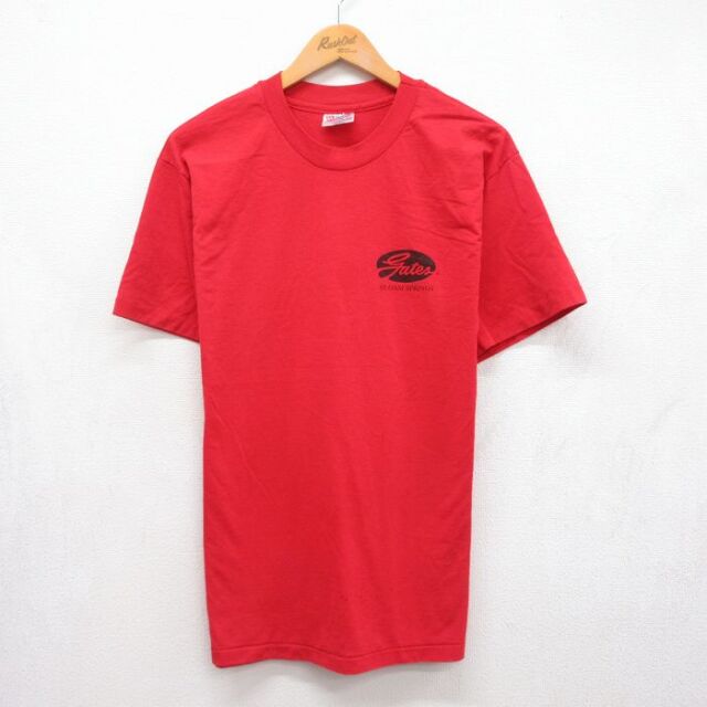 ヘインズ 90s 半袖Tシャツ gates レッド メンズL相当 | 古着