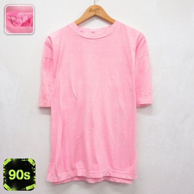 90s 半袖Tシャツ ピンク メンズXL相当 | 古着