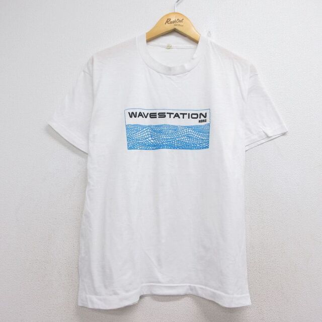 スクリーンスターズ 80s 半袖Tシャツ WAVESTATIONS ホワイト メンズL相当 | 古着