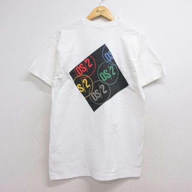 L★古着 フルーツオブザルーム 半袖 ビンテージ Tシャツ メンズ 90年代 90s OS/2 コットン クルーネック USA製 ホワイト【spe】 26aug06