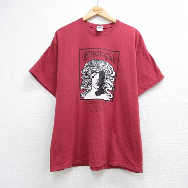 ゴッドスペル 半袖Tシャツ バーガンディ メンズXL相当 | 古着