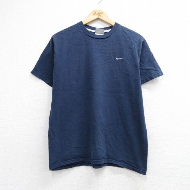 ナイキ 00s 半袖Tシャツ ワンポイントロゴ ネイビー メンズL相当 | 古着