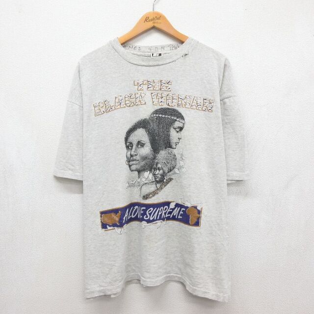 90s 半袖Tシャツ BLACK WOMAN 霜降りグレー メンズXL相当 | 古着