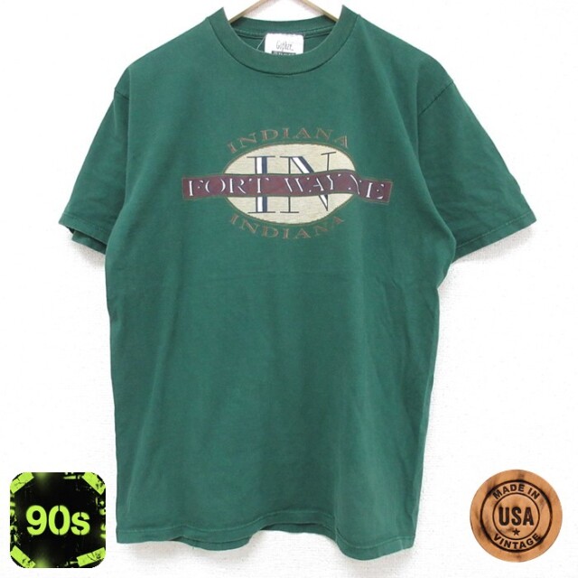 ジャージーズ 90s 半袖Tシャツ INDIANA グリーン L | 古着
