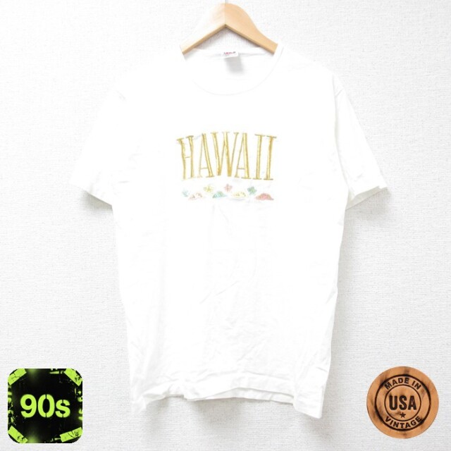 90s 半袖Tシャツ ハワイ刺繍 ホワイト M | 古着