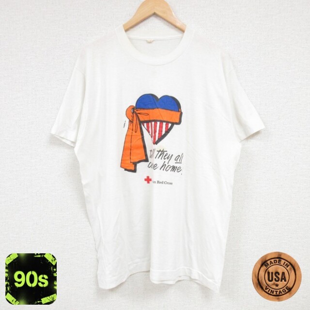 スクリーンスターズ 90s 半袖Tシャツ American Red Cross ホワイト XL | 古着