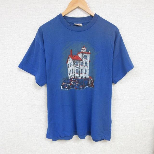 90s 半袖Tシャツ 家 ネイビー XL | 古着