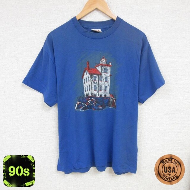90s 半袖Tシャツ 家 ネイビー XL | 古着