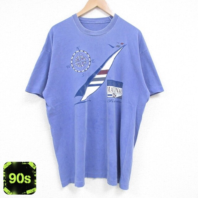 90s 半袖Tシャツ ヨット パープル XL | 古着