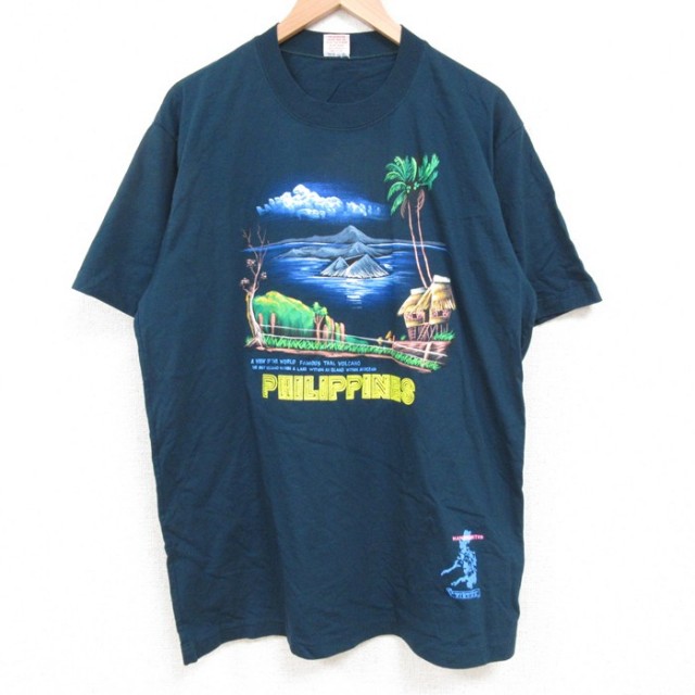 00s 半袖Tシャツ ヤシの木 ネイビー L | 古着