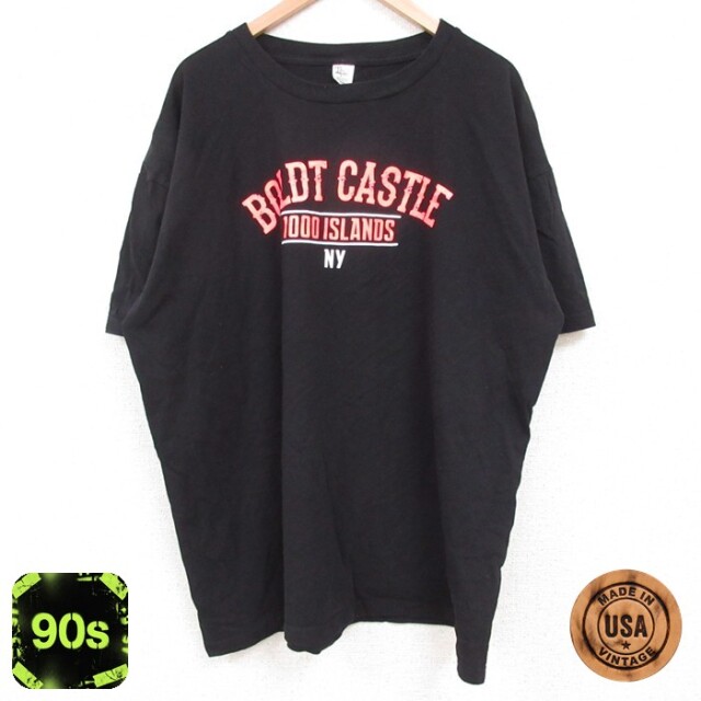【50%OFF】90s 半袖Tシャツ ボルト城 ブラック XL | 古着