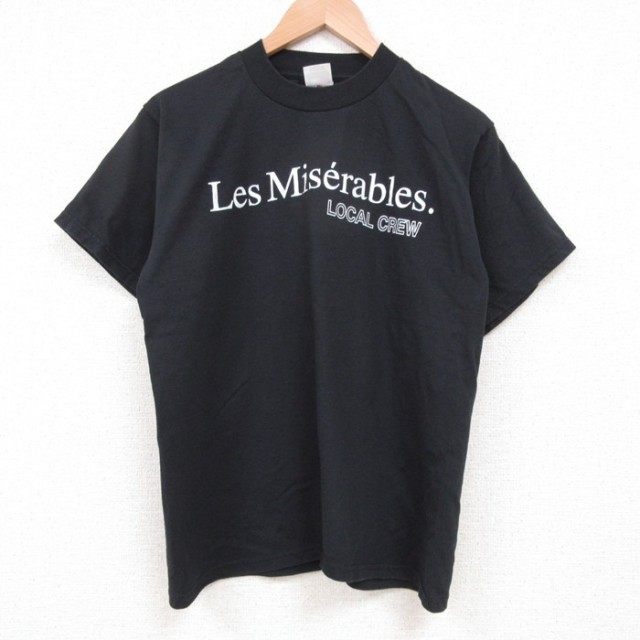 M★古着 フルーツオブザルーム 半袖 ビンテージ Tシャツ メンズ 00年代 00s レミゼラブル クルーネック 黒 ブラック 25may26 中古