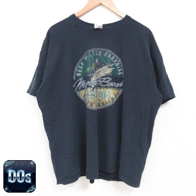 【50%OFF】00s 半袖Tシャツ 魚 ブラック XL | 古着