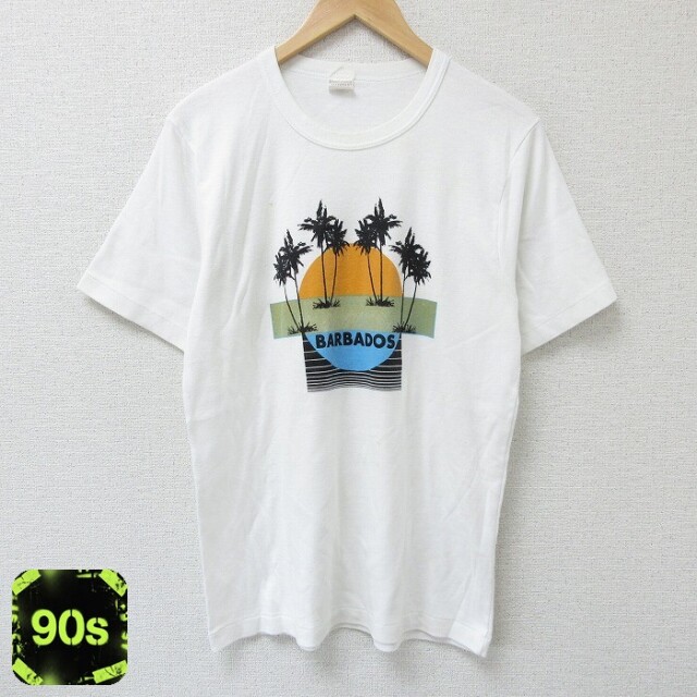 【50%OFF】90s 半袖Tシャツ ヤシの木 ホワイト L | 古着