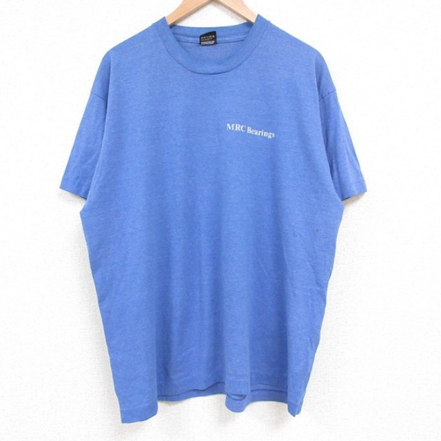 XL★古着 スクリーンスターズ 半袖 ビンテージ Tシャツ メンズ 80年代 80s MRC 大きいサイズ クルーネック USA製 青 ブルー 霜降り 25jun06 中古