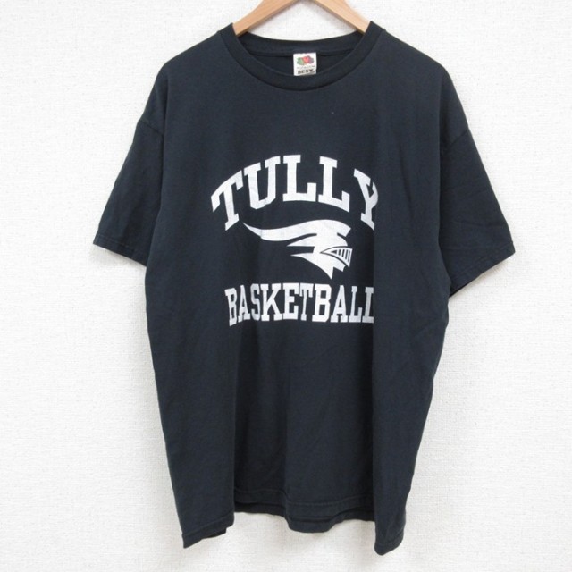 XL★古着 フルーツオブザルーム 半袖 ビンテージ Tシャツ メンズ 00年代 00s バスケットボール クルーネック 黒 ブラック 25jun06 中古