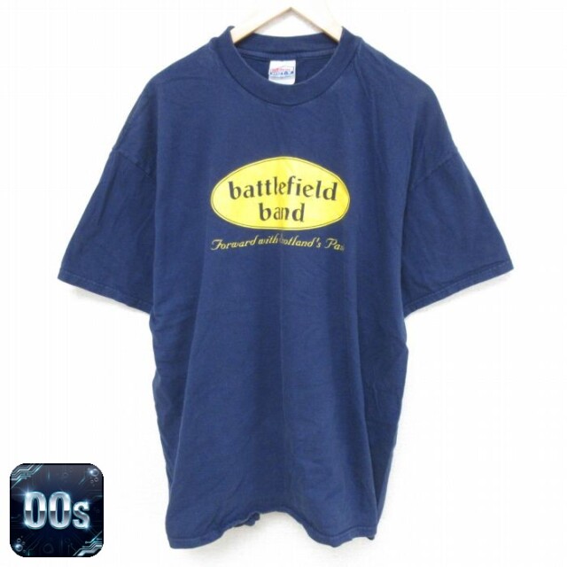【50%OFF】ヘインズ 00s 半袖Tシャツ バトルフィールド ネイビー XL | 古着
