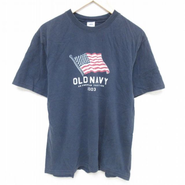 オールドネイビー 00s 半袖Tシャツ 星条旗 ネイビー L | 古着