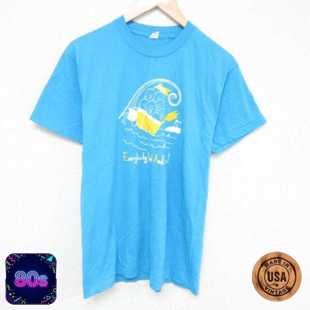 【50%OFF】スクリーンスターズ 80s 半袖Tシャツ EBAR ライトブルー L | 古着