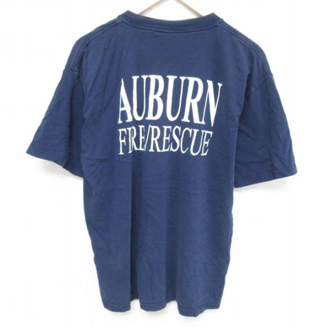 00s 半袖Tシャツ 消防署 ネイビー L | 古着