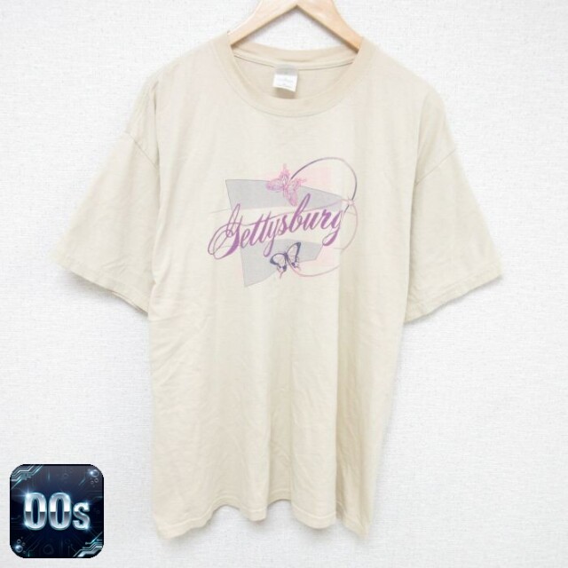 【50%OFF】00s 半袖Tシャツ チョウ ベージュ XL | 古着