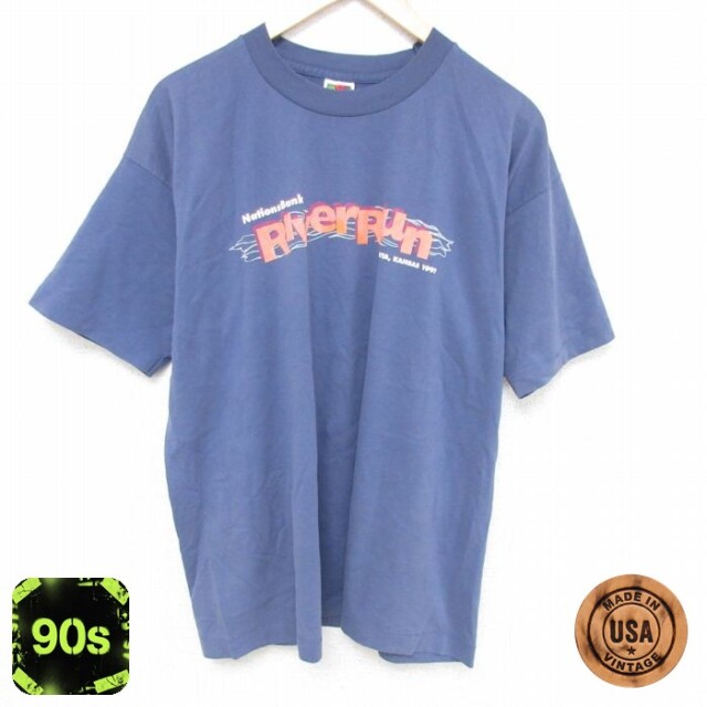 【50%OFF】フルーツオブザルーム 90s 半袖Tシャツ リバーラン ネイビー XL | 古着