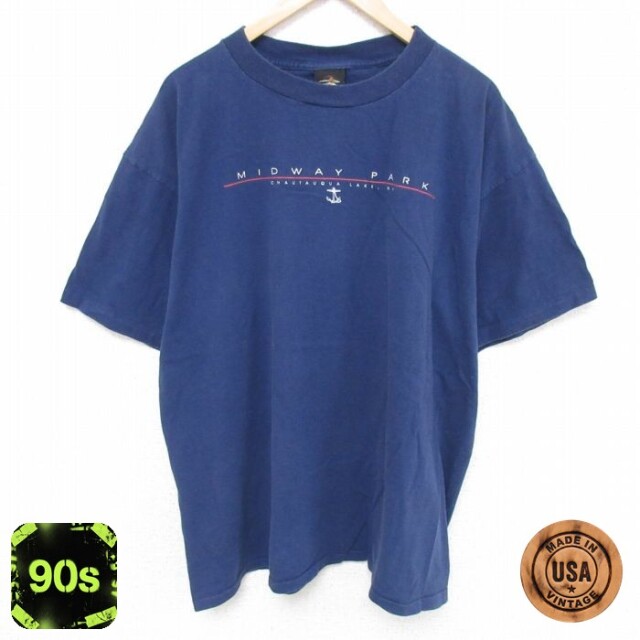 【50%OFF】90s 半袖Tシャツ MIDWAY ネイビー XL | 古着