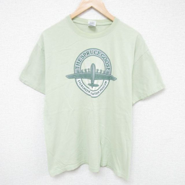 00s 半袖Tシャツ 飛行機 グリーン XL | 古着