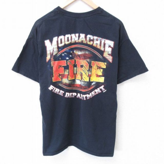 00s 半袖Tシャツ 消防署 ブラック XL | 古着