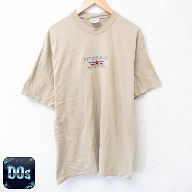 【50%OFF】ヘインズ 00s 半袖Tシャツ マサチューセッツ刺繍 ベージュ XL | 古着