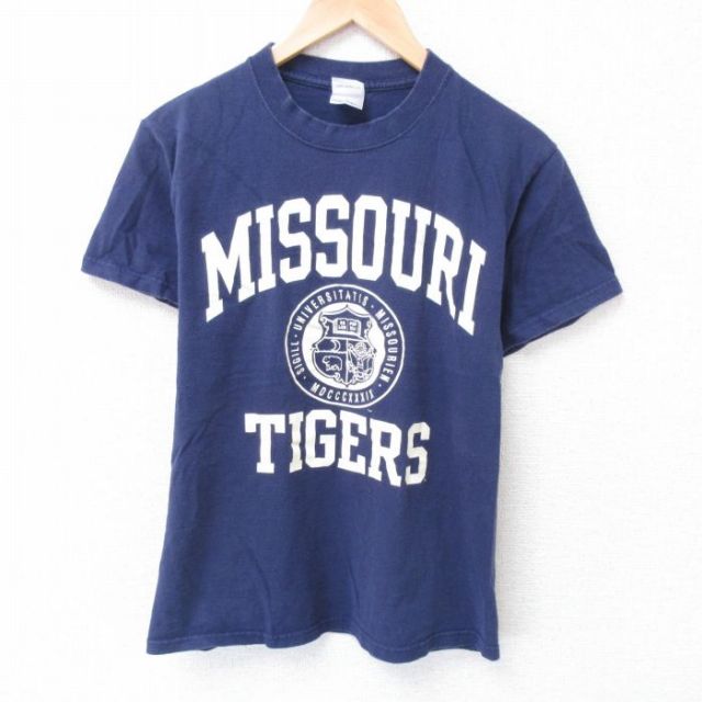 S★古着 半袖 ビンテージ Tシャツ メンズ 00年代 00s ミズーリ カレッジ コットン クルーネック 紺 ネイビー 25jun10 中古