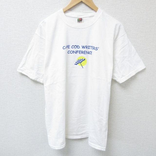 XL★古着 フルーツオブザルーム 半袖 ビンテージ Tシャツ メンズ 00年代 00s パラソル コットン クルーネック 白 ホワイト 25jun10 中古