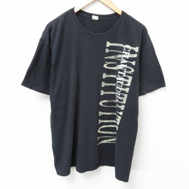 00s 半袖Tシャツ インスティチューション ブラック XL | 古着