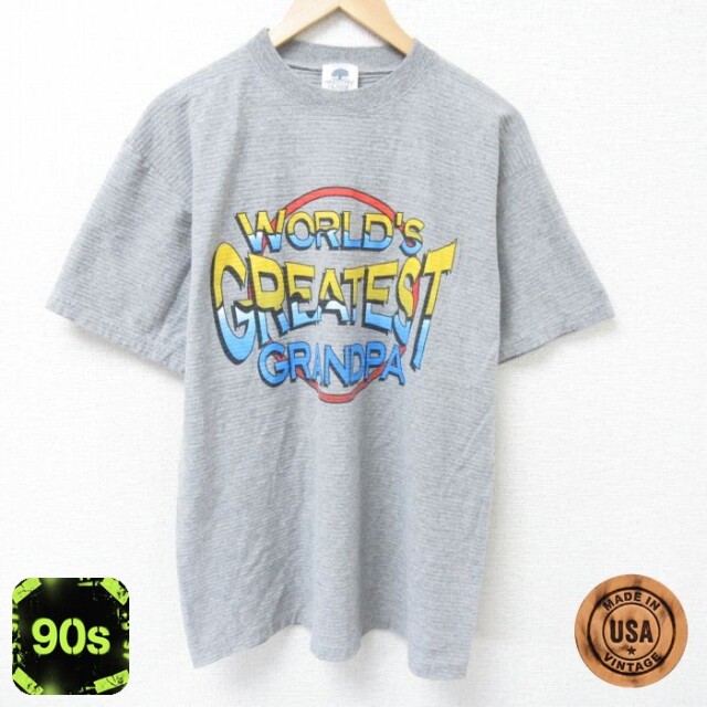 【50%OFF】グランパ 90s 半袖Tシャツ 霜降り グレー L | 古着