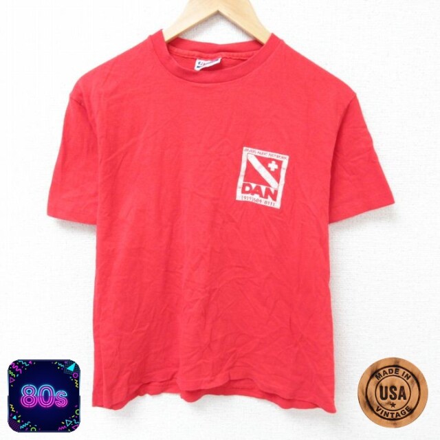 【50%OFF】ヘインズ 80s 半袖Tシャツ DAN レッド M | 古着
