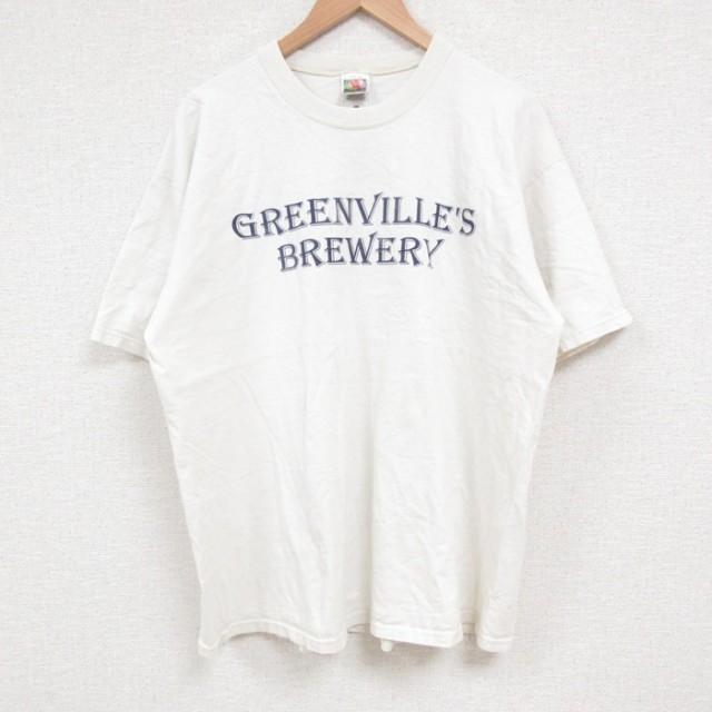 XL★古着 フルーツオブザルーム 半袖 ビンテージ Tシャツ メンズ 90年代 90s ブルーリッジ コットン クルーネック 白 ホワイト 25jun11 中古