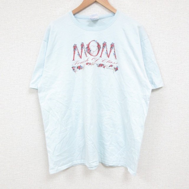 ヘインズ 00s 半袖Tシャツ MOM ライトブルー L | 古着