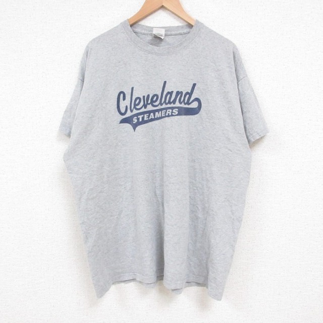 XL★古着 フルーツオブザルーム 半袖 ビンテージ Tシャツ メンズ 00年代 00s クリーブランド 大きいサイズ クルーネック グレー 霜降り 25jun11 中古