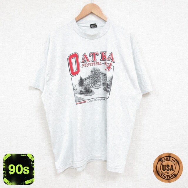 【50%OFF】フルーツオブザルーム 90s 半袖Tシャツ OATKA グレー XL | 古着