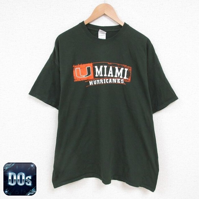 【50%OFF】00s 半袖Tシャツ マイアミハリケーンズ グリーン XL | 古着